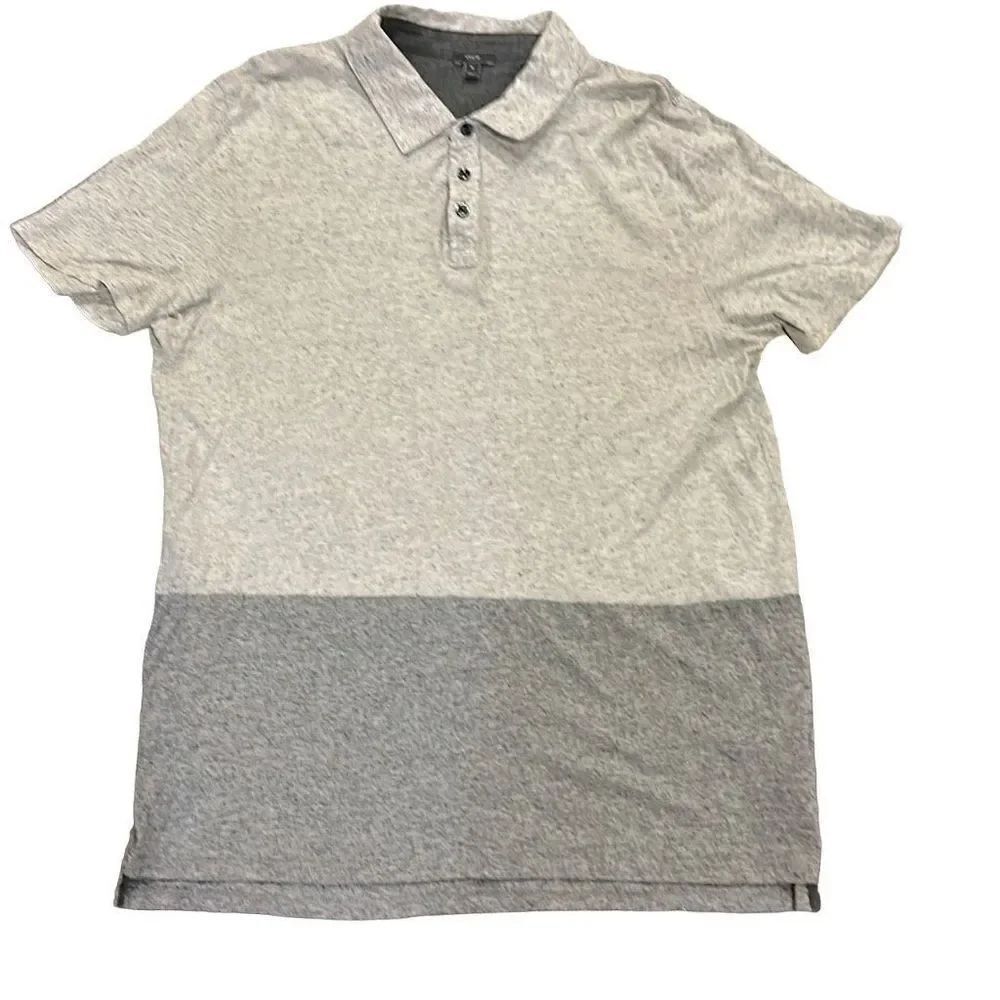 Vince Men’s Two Toned Heather Grey Short-sleeve Collared Shirt Size XL